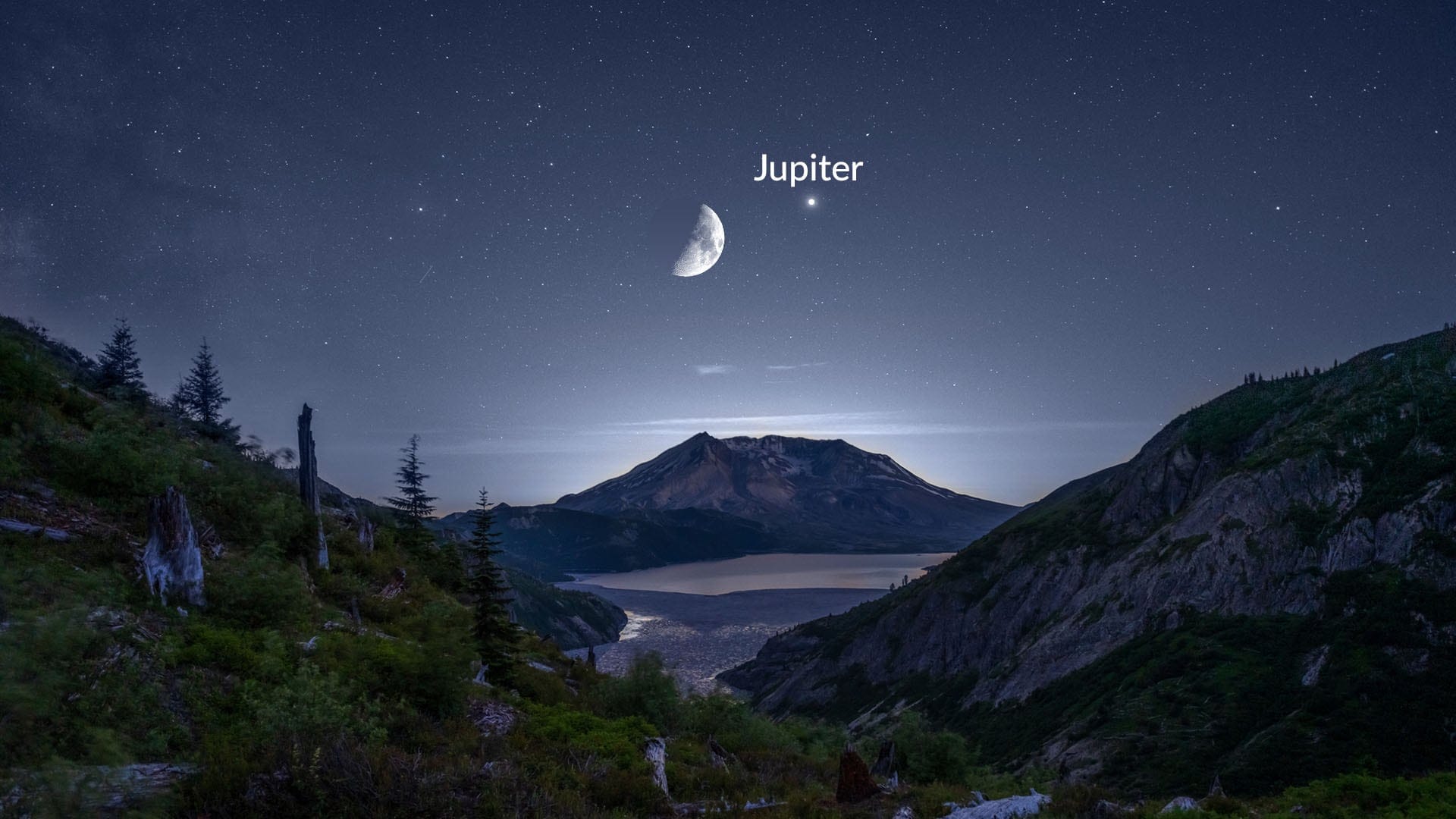Conjunction of Moon and Jupiter on 17 November, 2024