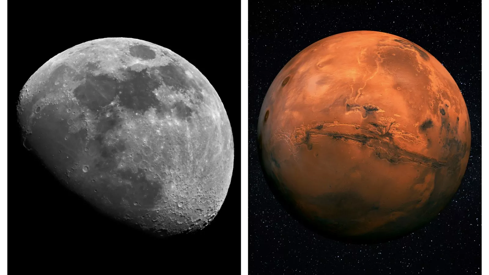 Conjunction of Moon and Mars on 24 October, 2024